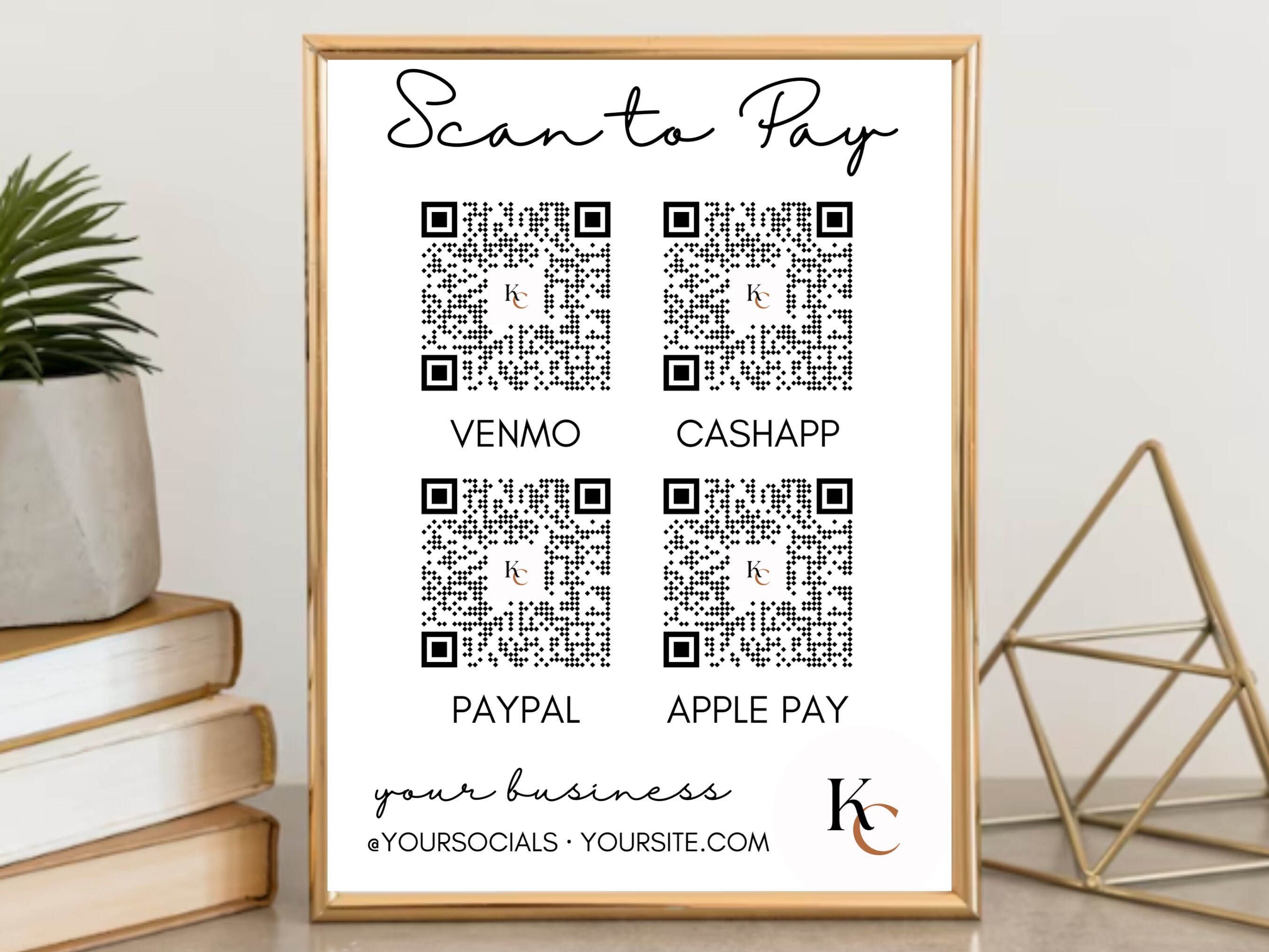 Editable Scan to Pay Card,custom Qr Code Sign, Payment QR Code,cashapp ...