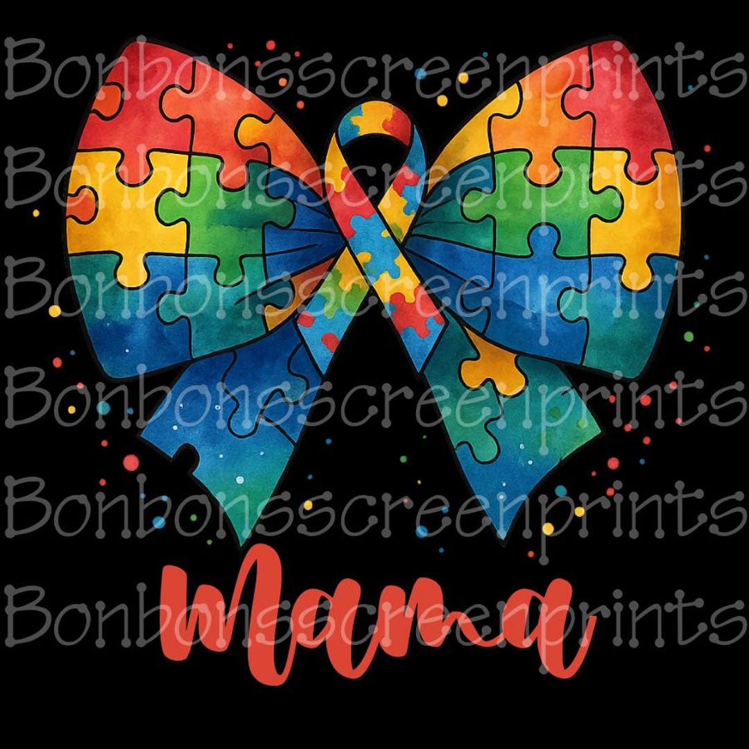 Autism Puzzle Pieces Bow Mama PNG & JPEG – Sublimation - Etsy