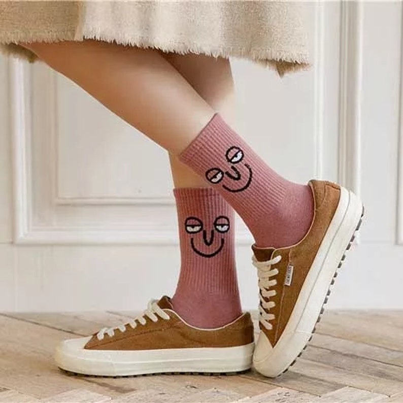 Korean Funky Harajuku Trend Women Socks Expression Socks Girl Etsy