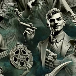 Moonlite Bayous Characters Set of 8 figures Arkham Horror Cthulhu Lovecraft 32mm Cosmondo
