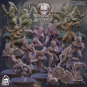 Elven Alliance Team x15 Fantasy Football UGNI Miniatures 3D Print Bases Not Included