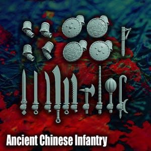 Ancient Chinese Infantry Weapons Pack Fantasy Historical Heroic 32mm Reptilian Overlords Bases NOT Included