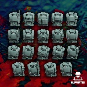 Imperial Master Regiment Torso Set x19 SciFi Wargame Roleplay 32mm 3D Reptilian Overlords