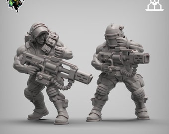 Spacenam Spacewelder Team Jungle Fighters SciFi Wargame Roleplay 32mm 3D Reptilian Overlords