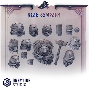 Primal Hounds Bear Company Set SciFi Wargame 3D Print Greytide Studio