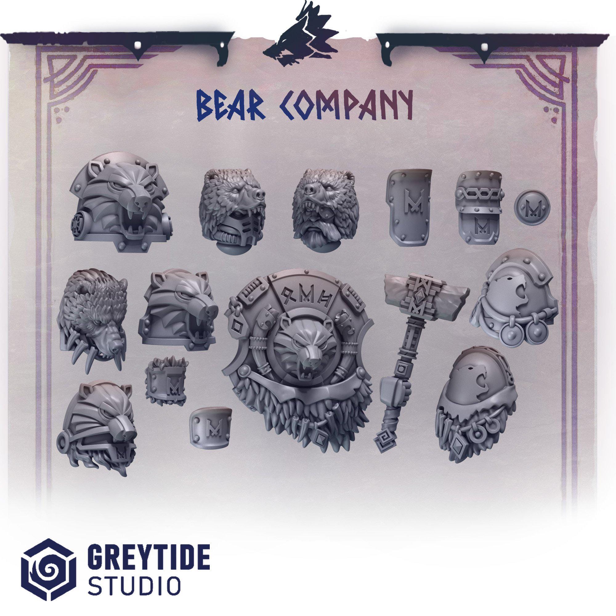 Primal Hounds Bear Company Set SciFi Wargame 3D Print Greytide Studio