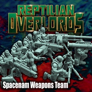 Spacenam Heavy Weapons Team Jungle Fighters SciFi Wargame Roleplay 32mm 3D Reptilian Overlords