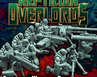 Spacenam Heavy Weapons Team Jungle Fighters SciFi Wargame Roleplay 32mm 3D Reptilian Overlords NO BASES INCLUDED
