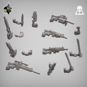 Spacenam Weapons Set x20 SciFi Wargame Roleplay 32mm 3D Reptilian Overlords BASES NOT INCLUDED