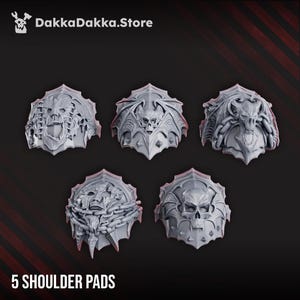 Nocturnal Vampire Lords Shoulder Pads Set x10 SciFi Wargame Roleplay 32mm 3D DakkaDakka BASES NOT INCLUDED