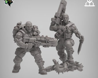 Spacenam Plasma Team Jungle Fighters SciFi Wargame Roleplay 32mm 3D Reptilian Overlords