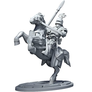 Landsknecht Mercenary Elite Rider Union of Battle Mercenary Elite Warband 32 mm Jogo de guerra histórico 3D IPStudios BASES NÃO INCLUÍDAS