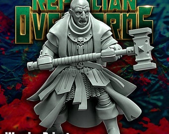 Guerrero Sacerdote. Todas las opciones de cuerpos y armas. Juego de guerra de fantasía. Impresión 3D. Señores Reptilianos.