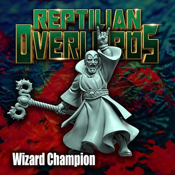 Wizard Champion Fantasy Wargame 3D Print ToyDoy Miniatures Reptilian Overlords