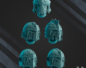 Scylla Legion and Omega Head Set x20 SciFi Wargame Roleplay 32mm 3D DakkaDakka BASES NOT INCLUDED