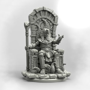 Black Pharaoh on Throne Arkham Horror Cthulhu Lovecraft 28mm Adaevy Creations
