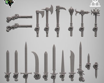 Mercenaries and Militia Weapons and Accessories Set  Fantasy Historical Heroic 32mm Reptilian Overlords