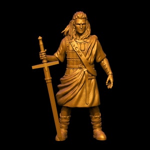 ToyDoy Miniatures William Wallace 28 mm 1 po. Jeu de guerre historique impression 3D