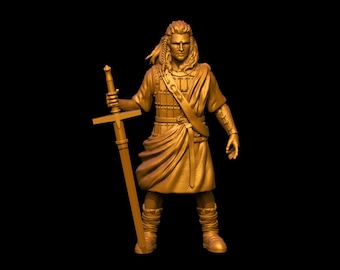 William Wallace 28mm 1 inch Historical Wargame 3D Print ToyDoy Miniatures
