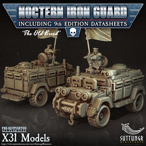 Imperial Mordian Iron Guard Humvee Vehicle SciFi Wargame Roleplay 32mm 3D Print Suttungr BASES NOT INCLUDED