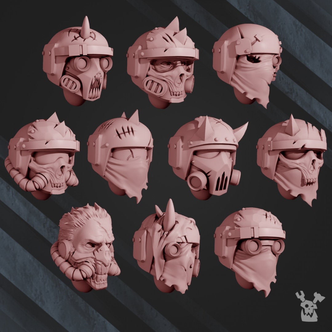 Set A Di 6 Teste Con Elmo Per Traitor Guard Blooded, Warhammer 40k Kill Team, Games Workshop