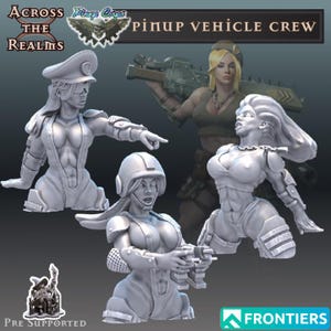 Pinup Vehicle Crew Imperial SciFi Wargame Roleplay 32mm 3D Across the Realms