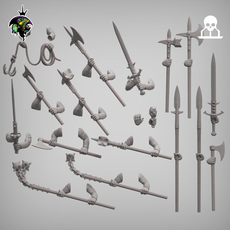 Mercenaries and Militia Two-handed Weapons Set Fantasy Historical