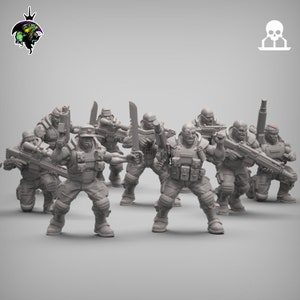 Spacenam Jungle Fighters Infantry x10 SciFi Wargame Roleplay 32mm 3D Reptilian Overlords BASES NOT INCLUDED