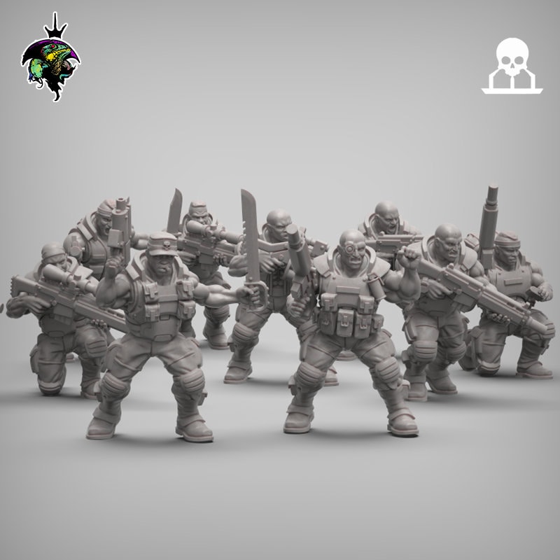 Spacenam Jungle Fighters Infantry X10 Scifi Wargame Roleplay 32mm