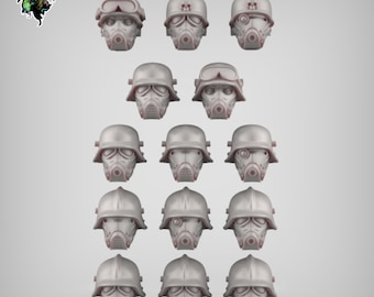 Raumsturmer Armageddon Heads x14 SciFi Wargame Roleplay 32mm 3D Reptilian Overlords BASES NOT INCLUDED