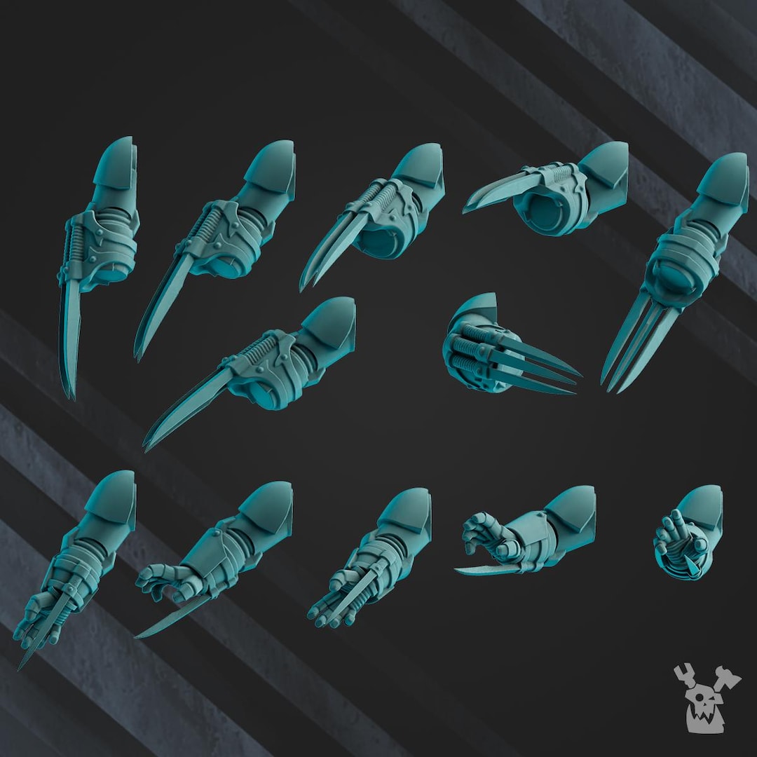Scylla Legion Claws Set X24 Scifi Wargame Roleplay 32mm 3D Dakkadakka ...