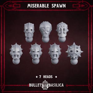 Miserable Spawn Heads x14 Alternativt Grimdark Krigsspel Rollspel Bullet Basilica