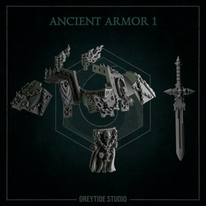 Templar Dreadnought Ancient Armor Set SciFi Wargame 3D Print Greytide Studio