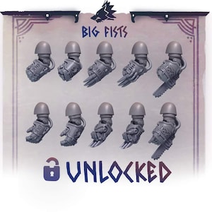 Primal Hounds Big Fists x20 SciFi Wargame 3D Print Greytide Studio