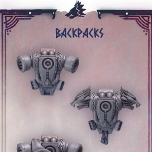 Primal Hounds Backpacks x10 SciFi Wargame 3D Print Greytide Studio