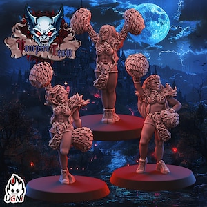 Cheerleader x3 - Vampire Team Blood Sport Fantasy Football UGNI Miniatures 3D Print Bases Not Included