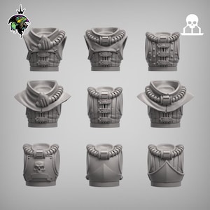 Space Militia Torso Set x9 SciFi Wargame Roleplay 32mm 3D Reptilian Overlords