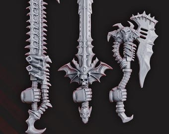 Nocturnal Vampire Lords Commander weapons upgrade set x10 SciFi Wargame Roleplay 32mm 3D DakkaDakka BASES NOT INCLUDED