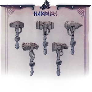 Primal Hounds Hammers x10 SciFi Wargame 3D Print Greytide Studio