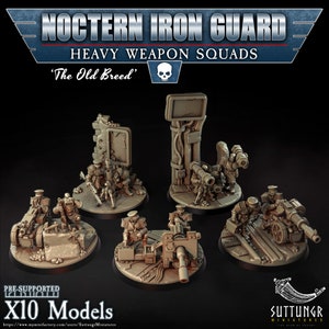 Imperial Iron Guard Modrian Schwere Waffen Squad SciFi Wargame Rollenspiel 32mm 3D Print Suttungr BASEN NICHT INBEGRIFFEN