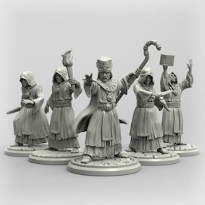 Cultist and High Priest Arkham Horror Cthulhu Lovecraft 28mm Adaevy Creations