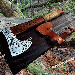 Handmade Eagle Viking Axe with Personalized Engraved Wooden Box – Custom Gift for Him | Groomsmen, Wedding, Anniversary, Birthday