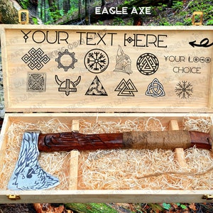 Handmade Eagle axe with Personalized engraved gift Box for Men/Women, Custom Gift for Wedding, Groomsmen Proposal Gift box , Best Gift 2025
