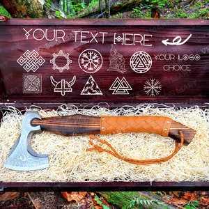 Handmade Viking axe with Personalized engraved gift Box for Men/Women, Custom Gift for Wedding, Groomsmen Proposal Gift box , Best Gift 2023