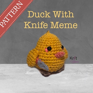 Duck with knife meme inspired squishy duck amigurumi keychain crochet ENGLISH PDF PATTERN Easter Chick/Bunny