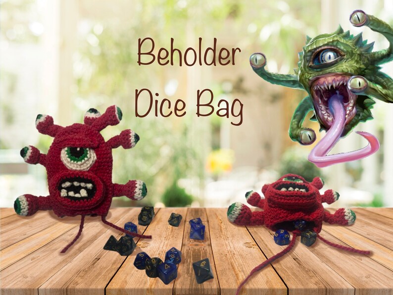 Beholder Dice Bag Dnd Fantasy Game Crochet Etsy
