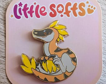 enamel pin -- rainbow raptor &quot;Chai Latte&quot; UTAHRAPTOR
