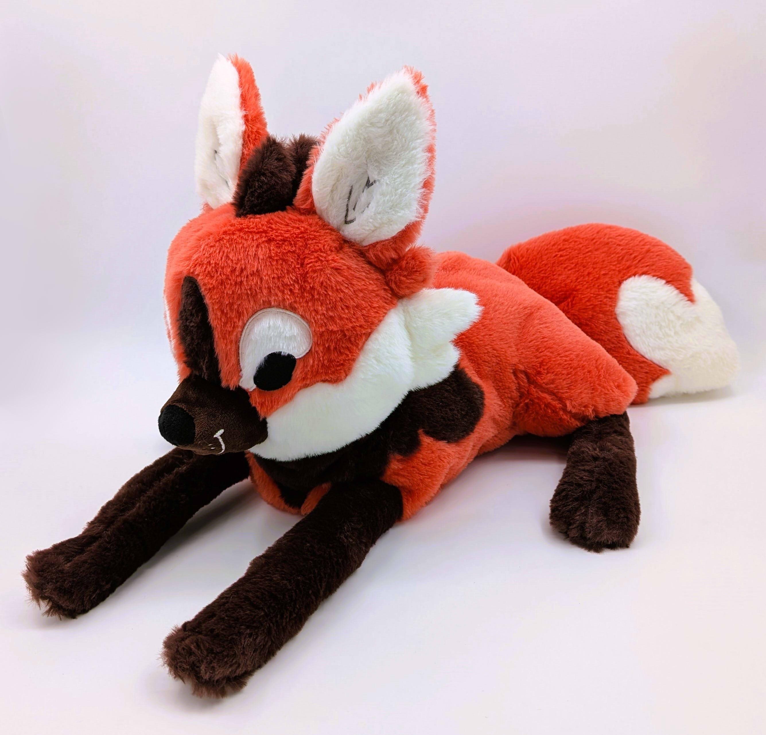 Weighted Paprika Maned Wolf Cuddle Pillow -- Animal Pillows for anxiety, comfort, soft fluffy weighted cushion