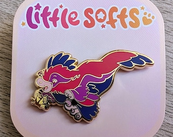 enamel pin -- rainbow raptor "Jelly Donut" BISEXUAL