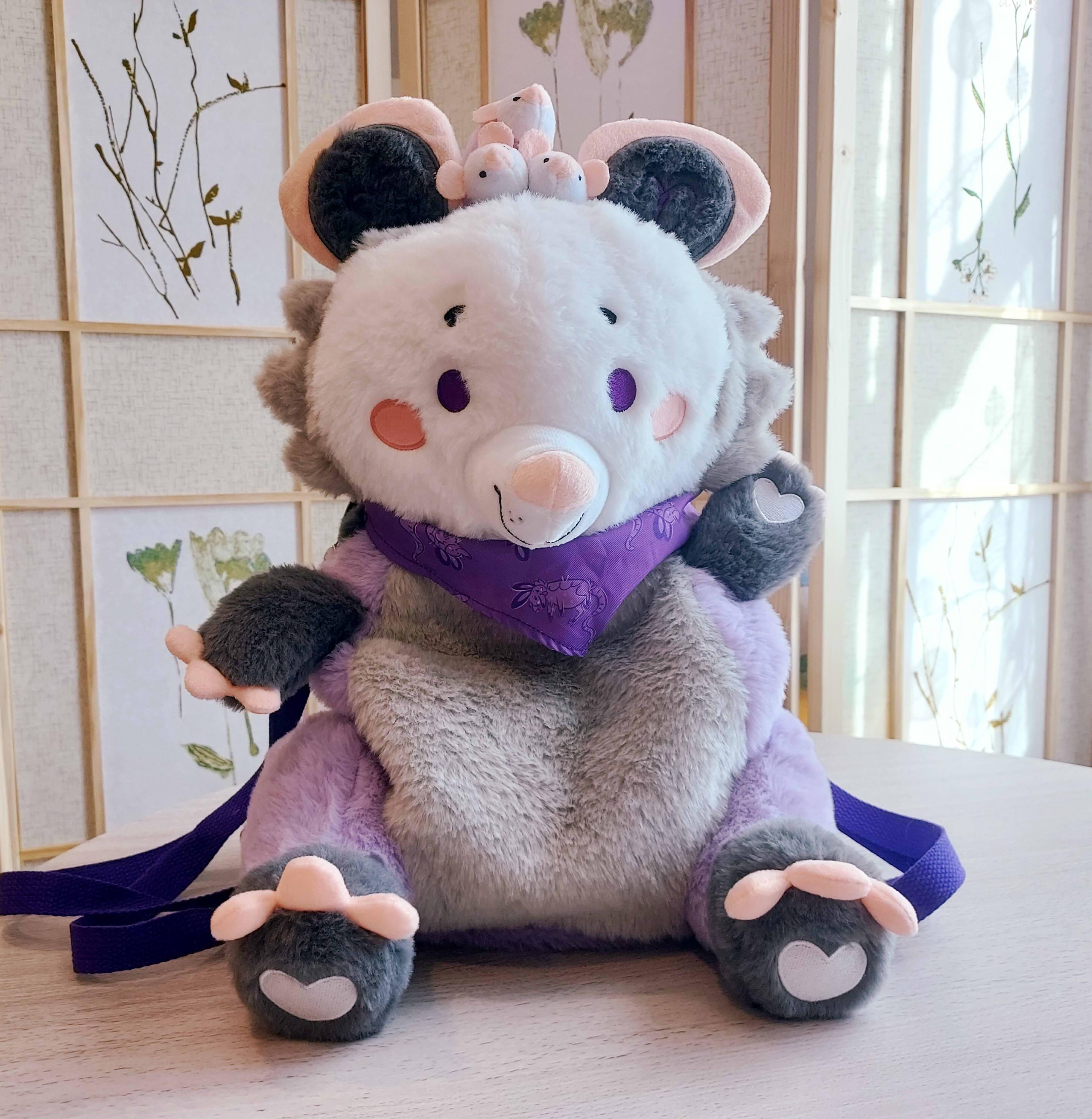Plum Possum Plush Backpack: Snug-alongs Travel Bookbag - Etsy